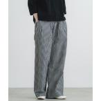 パンツ コットンマグワッシャーチェックツータックイージーパンツ レディース