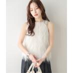 タンクトップ ノースリーブ フリンジ ノースリーブトップス レディース