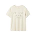 パジャマ ルームウェア レーヨンロゴTシャツ レディース