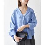 ブラウス シャツ SHIPS any:「手洗い可能」オープン カラー ポケット シャツ レディース