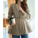 ジャケット ノーカラージャケット ペプラムジャケット レディース