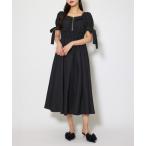 シャツワンピース リボンスリーブフレアワンピース 春服