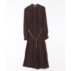 ショッピングシャツワンピース シャツワンピース プリーツ ジョーゼット シャツドレス