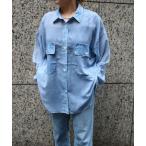 ブラウス シャツ 「CYAN TOKYO」デニム転写シフォンシャツ レディース