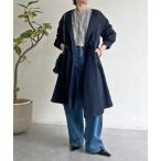 コート アウター ノーカラードロストコート レディース