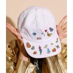 キャップ 帽子 HEY! Mrs ROSE(ヘイ！ミセスローズ)シール風プリントキャップ レディース