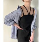 「junoah」 キャミソールワンピース LARGE ブラック レディース