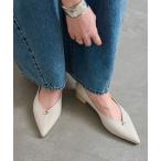 パンプス 「追加」3cmVカットメタルパンプス