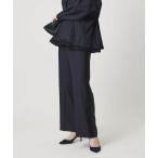 スラックス パンツ レース コンビ ストレートパンツ レディース