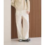 ショッピングフリンジ パンツ スクエア フリンジ ジャガード ワイドパンツ レディース