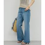 ジーンズ デニム デニムパンツ センタークリースフレアデニム レディース