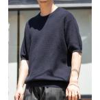  свитер вязаный [WEB ограничение ] деформация kanoko короткий рукав вырез лодочкой вязаный мужской 