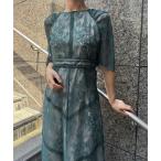 「aity」 半袖ワンピース 38(M) ダークグリーン レディース