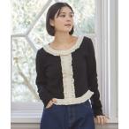 ショッピングフリル tシャツ 「親子リンク」レースフリルテレコ長袖Tシャツ レディース