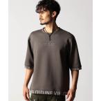 tシャツ スポンジダンボールニット　5分袖プルオーバー メンズ