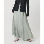 スカート セルロースナイロン ワッシャーロングスカート ウォッシャブル