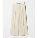 スラックス パンツ 麻ブレンド マーベルト ワイドパンツ UVカット レディース