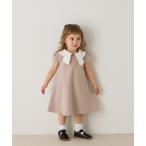 ワンピース 「リンクコーデ」ダブルカラーキャップスリーブワンピース キッズ 子供服 女の子