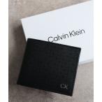 財布 「Calvin Klein/カルバンクライン」ワンポイント モノグラム  レザー コンパクト ウォレット メンズ レディース