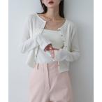 カーディガン シャーリングカットカーディガン レディース