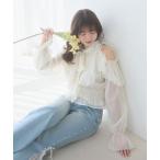 ブラウス シャツ アメスリフリルリボンブラウス レディース