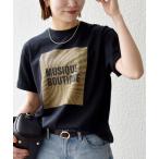 tシャツ TRICOMER:「洗濯機可能」フレンチ ロゴ プリント TEE レディース