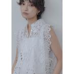 ベスト ジレ エンブロイダリー パネルレースベスト レディース