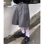 スラックス ダブルタックハーフパンツ メンズ レディース