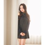 ワンピース ノースリーブラメストライプシャツワンピース