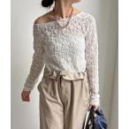 tシャツ レースオフショル レディース