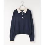 ニット セーター バイカラーニットポロＬＳ 661937 レディース