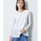 tシャツ 「洗える／レイヤードにおすすめ」シャーリングレース ロングTシャツ レディース