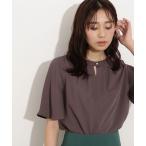 「NATURAL BEAUTY BASIC」 半袖ブラウス MEDIUM ブラウン レディース