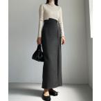 「Louere」 ロングスカート X-LARGE チャコール レディース