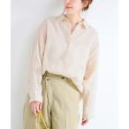 ブラウス シャツ 「S/Mサイズ展開」手洗い可 / 2WAYフレンチリネンシャツ レディース