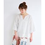 ブラウス シャツ 「追加」手洗い可 / フレンチリネンワイドスキッパーブラウス レディース