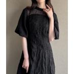 「junoah」 半袖ワンピース SMALL ブラック系その他 レディース