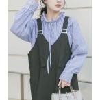 ブラウス シャツ 「UVカット/接触冷感」ネックフリルブラウス(楽着シリーズ) レディース