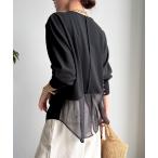 ブラウス シャツ 「WEB限定」カットジョーゼットオーガンジー切替ブラウス レディース
