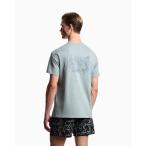 tシャツ 「オンライン限定」「エンポリオ アルマーニ」ビーチウェア Tシャツ ジャージー Out of water プリント メンズ