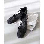 パンプス ラウンドトゥ チュール ストラップパンプス