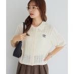 ショッピングアンブロ カーディガン 「アンブロ」透かし編みポロカーディガン レディース