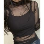 tシャツ ハイネック シアートップス 長袖 レディース