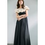 ショッピング半袖 ワンピース バルーンフリルシャーリングワンピース