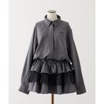 シャツワンピース ティアードシャツワンピース