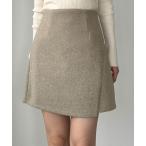「Louere」 ミニスカート X-LARGE グレイッシュベージュ レディース