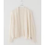 カーディガン ラティスシャギーラフカーディガン レディース