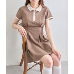 「OLIVE des OLIVE」 半袖ワンピース FREE ブラウン レディース