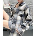 ショッピングネルシャツ 「Ada.」 長袖ネルシャツ M ネイビー レディース