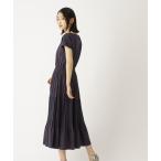 「NATURAL BEAUTY BASIC」 半袖ワンピース SMALL ネイビー レディース